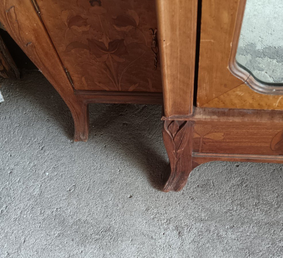 Art Nouveau Marquetry Cabinet -photo-5