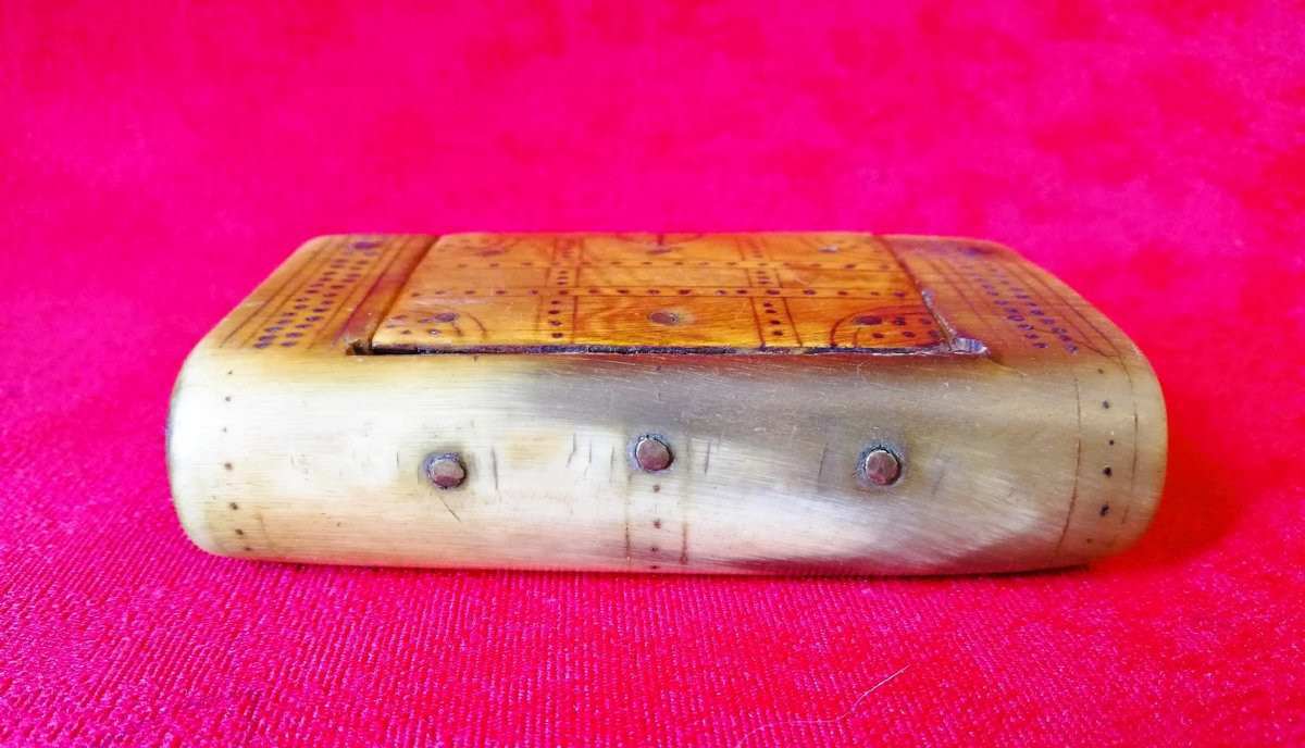 Tabatière en corne du 19ème siècle -photo-4