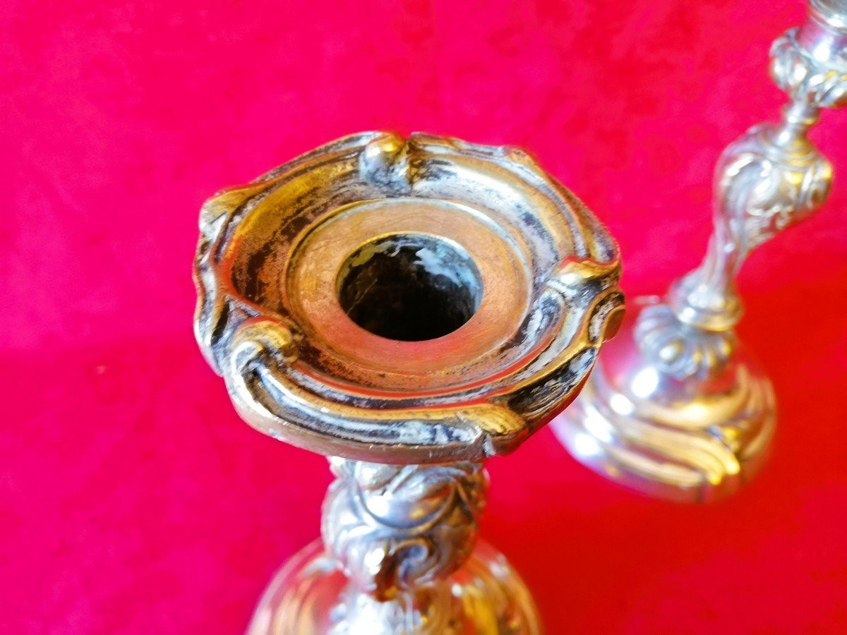 Paire de bougeoirs Régence -photo-6