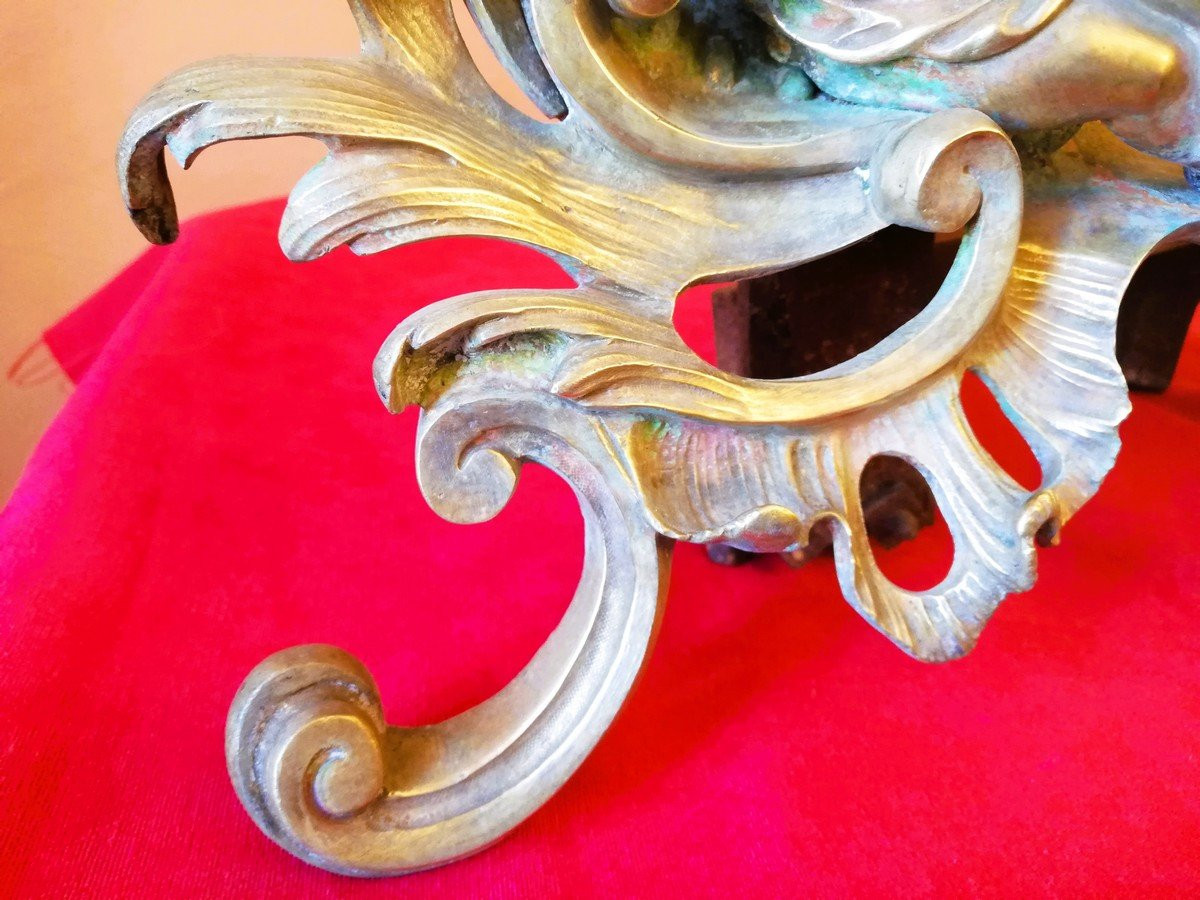 Paire de chenets 18ème siècle -photo-4