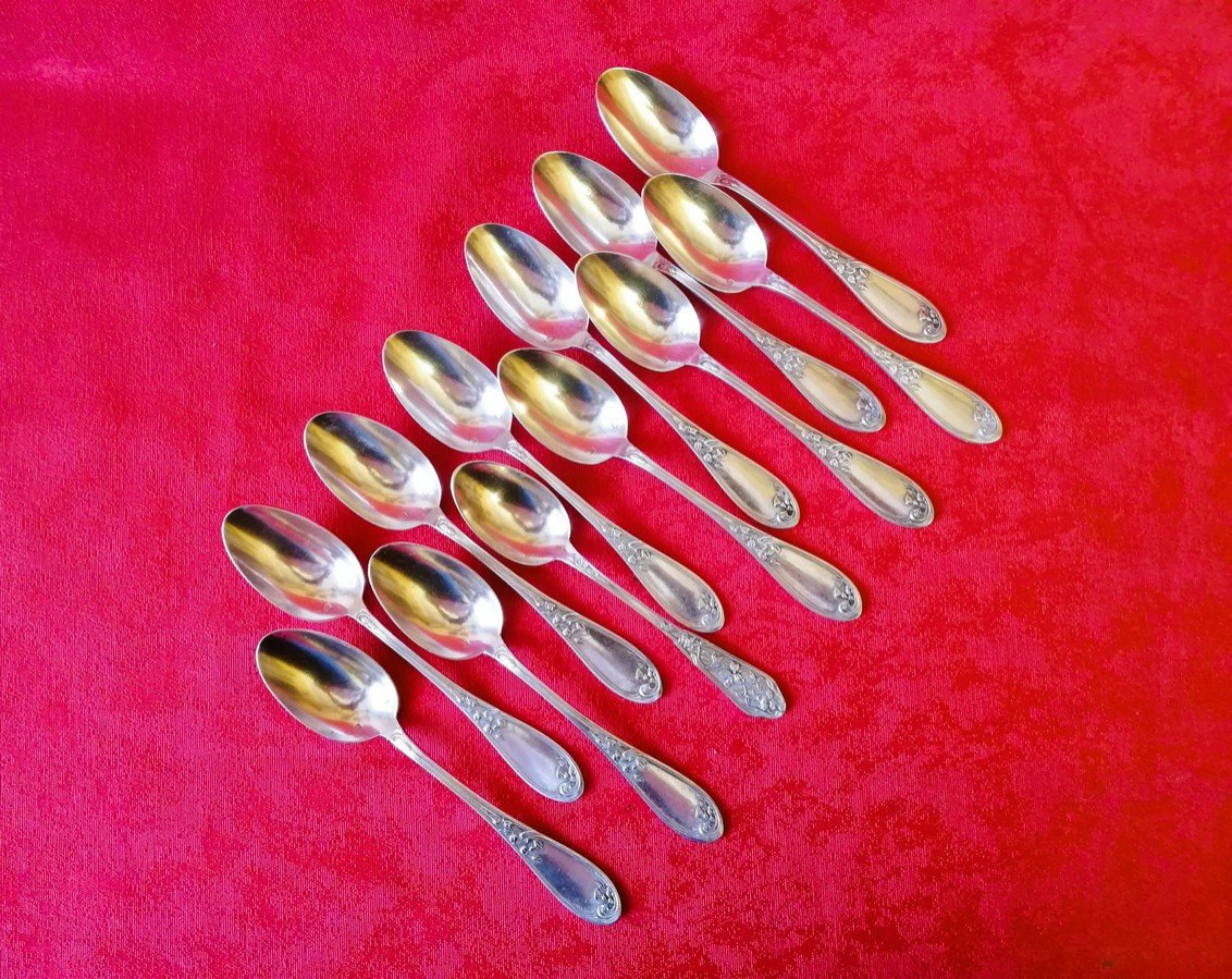 Twelve Small Silver-plated Spoons-photo-2