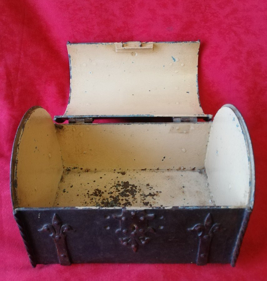 18th Century Wrought Iron Chest Box-photo-4