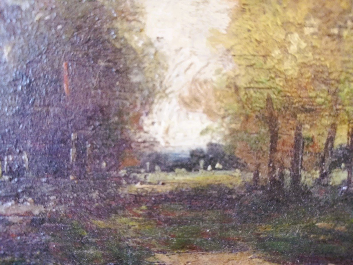 Landscape Oil On Panel Diaz -photo-1