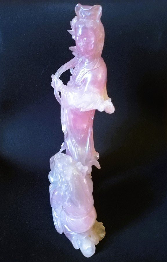 Statue Chine quartz rose-photo-1