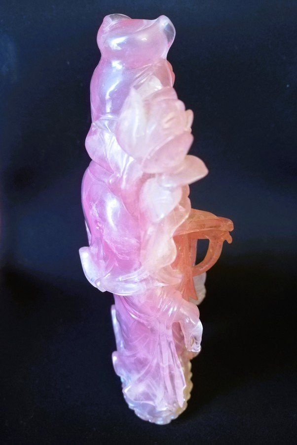 Statue Chine quartz rose-photo-3