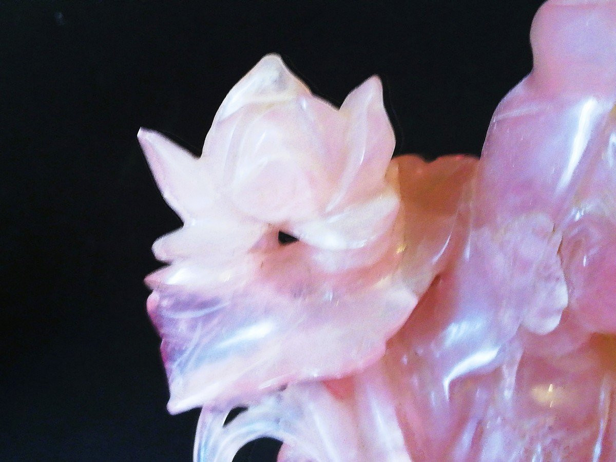 Statue Chine quartz rose-photo-4