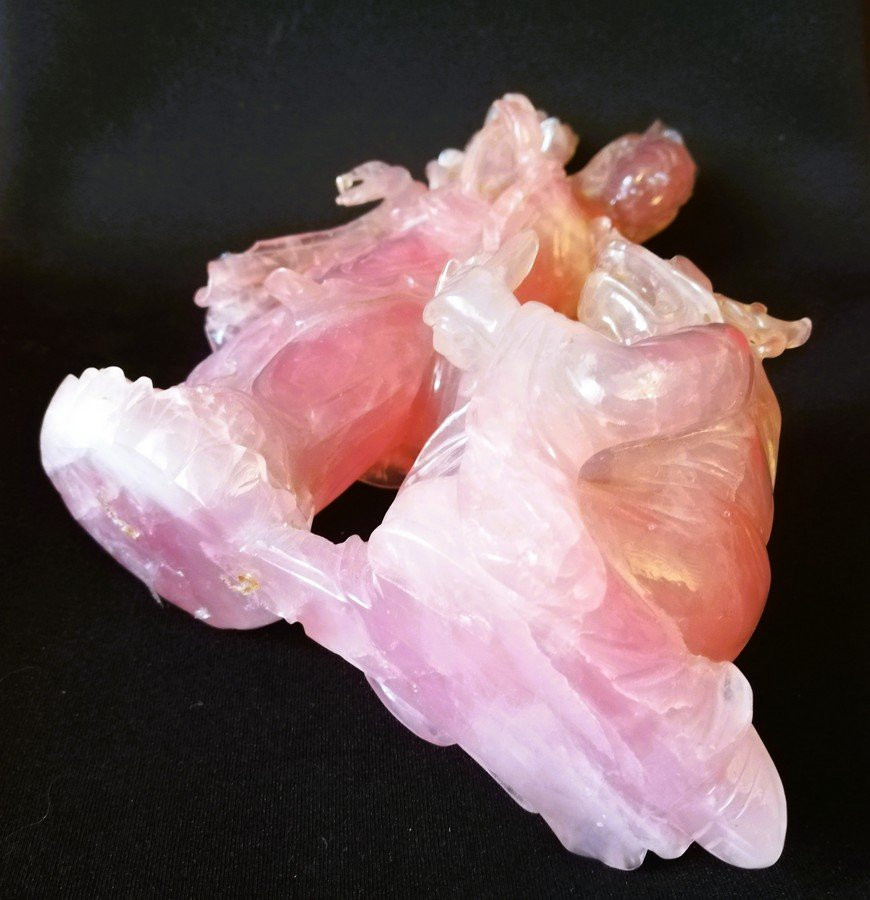 Statue Chine quartz rose-photo-7