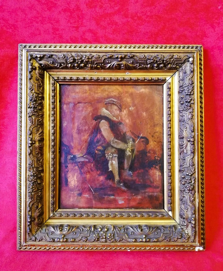 Huile sur panneau encadrée 