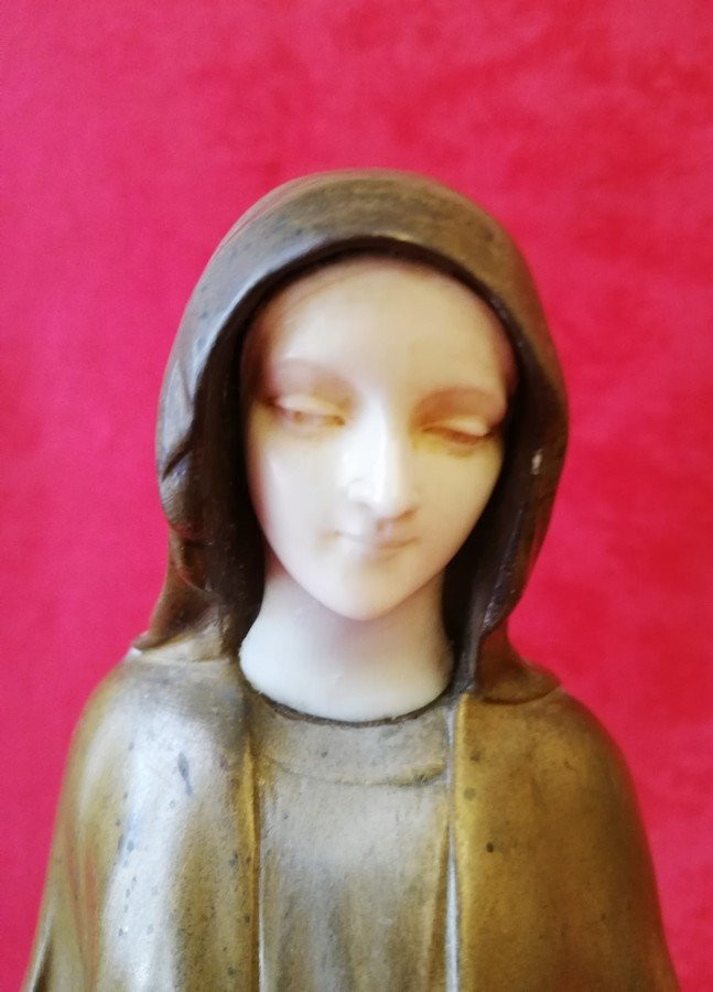 Vierge à l'enfant en bronze -photo-2