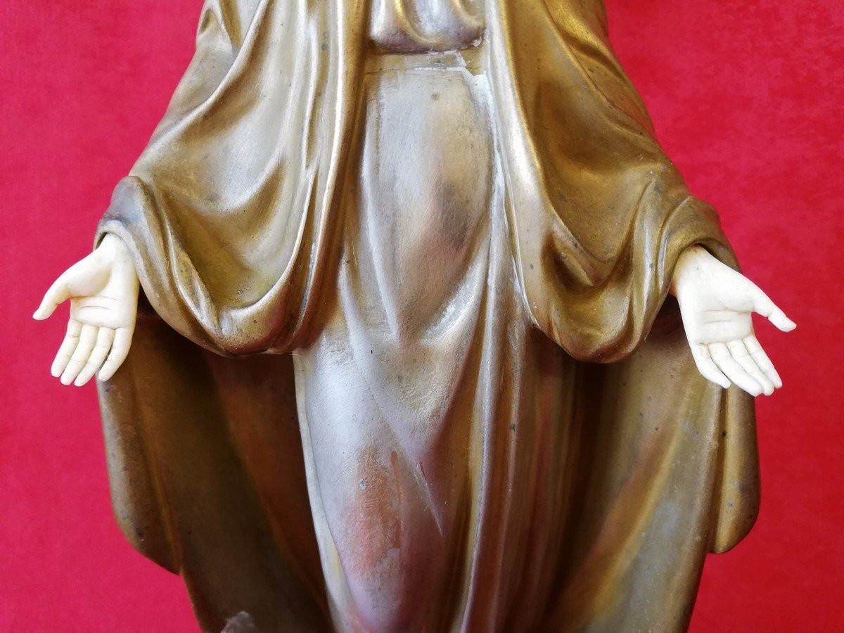 Vierge à l'enfant en bronze -photo-3