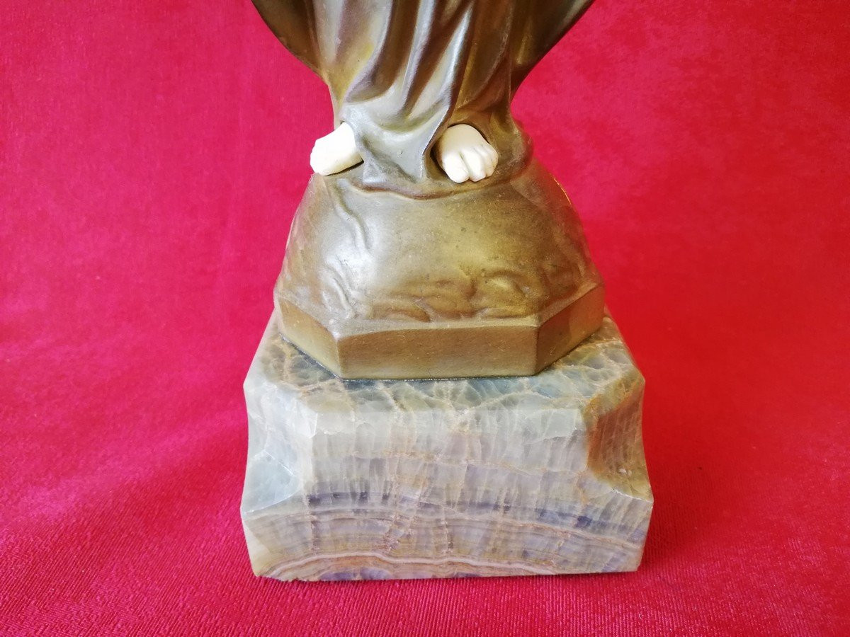 Vierge à l'enfant en bronze -photo-4