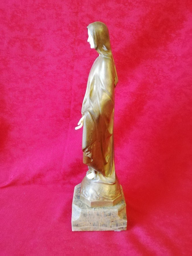 Vierge à l'enfant en bronze -photo-1