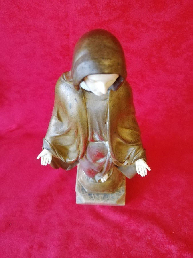 Vierge à l'enfant en bronze -photo-5