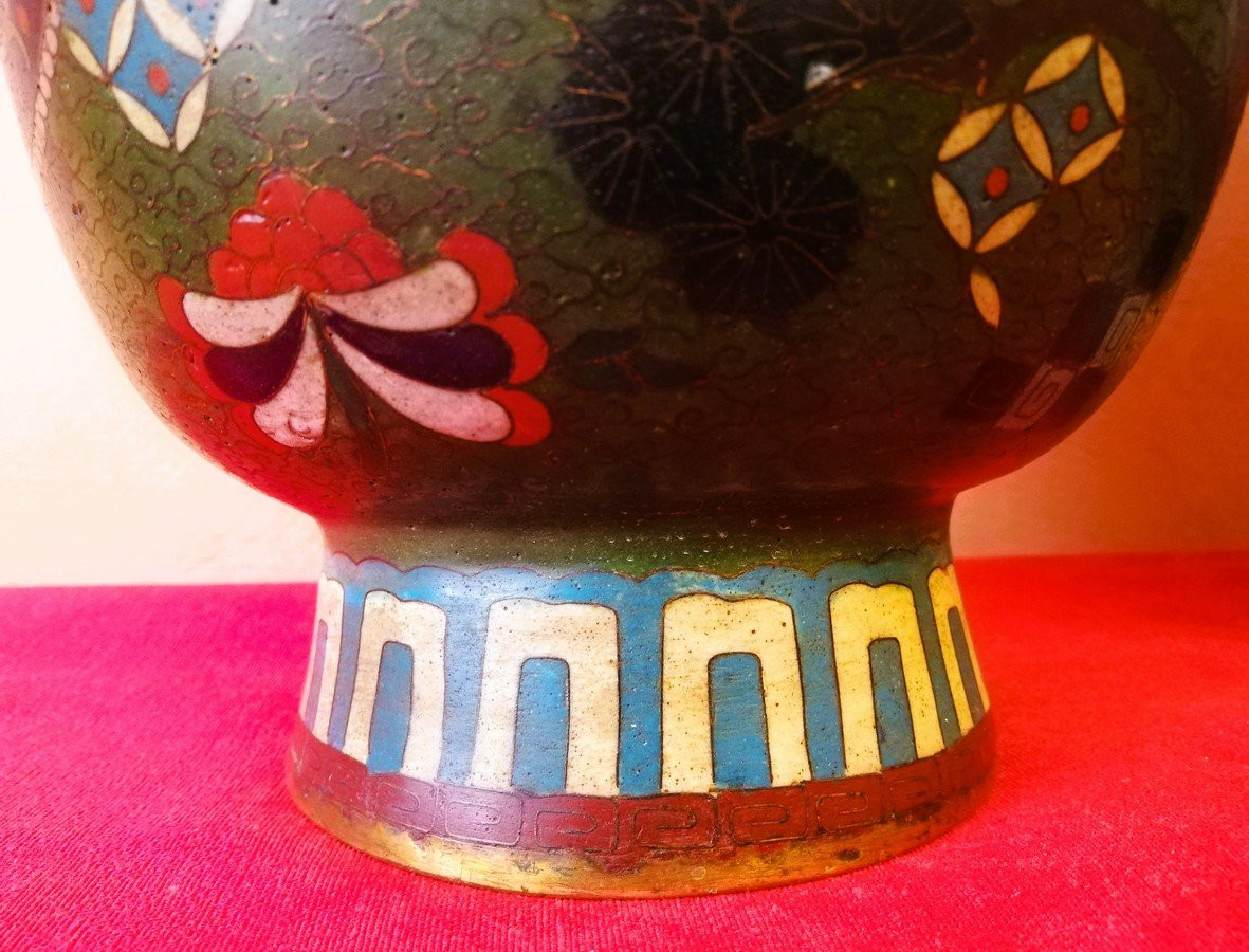Pair Of Cloisonné Vases-photo-4