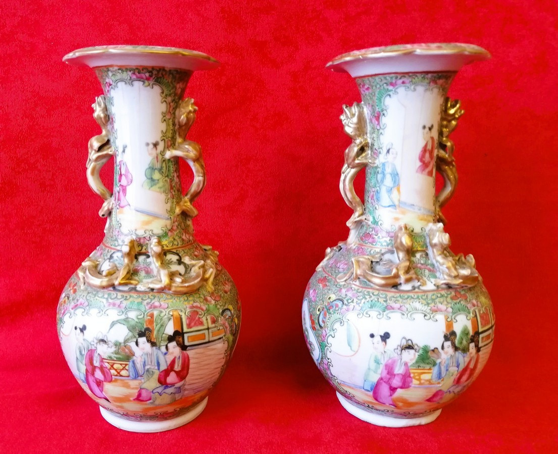 Pair Of Chinese Porcelain Vases 