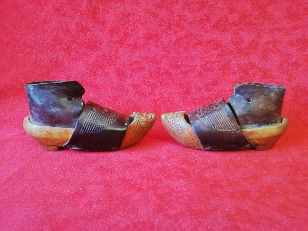 Children's Wooden And Leather Clogs -photo-4