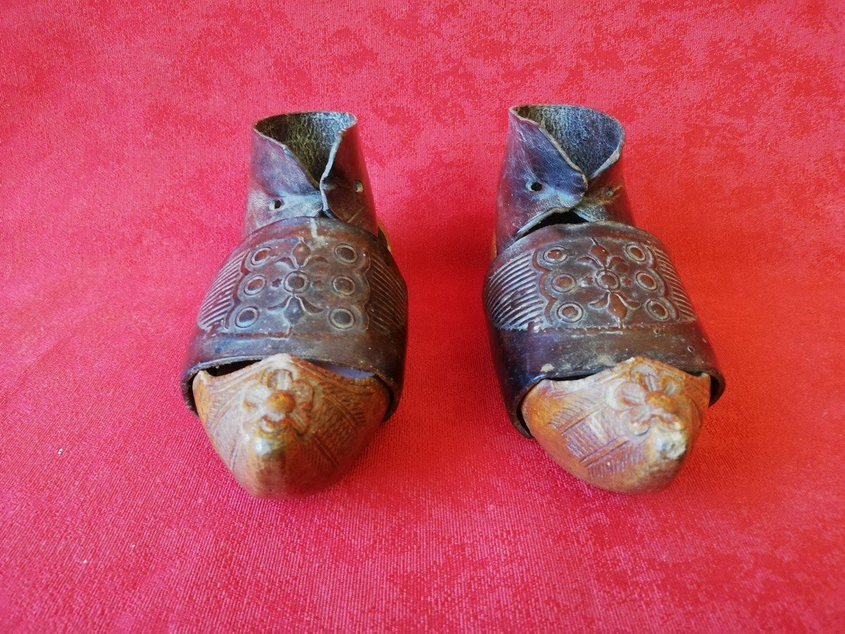Children's Wooden And Leather Clogs -photo-1