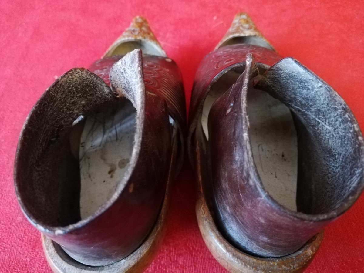 Children's Wooden And Leather Clogs -photo-5