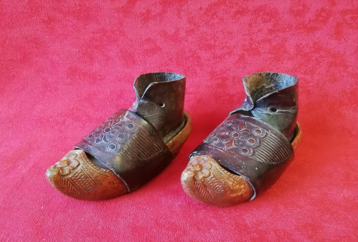 Children's Wooden And Leather Clogs 