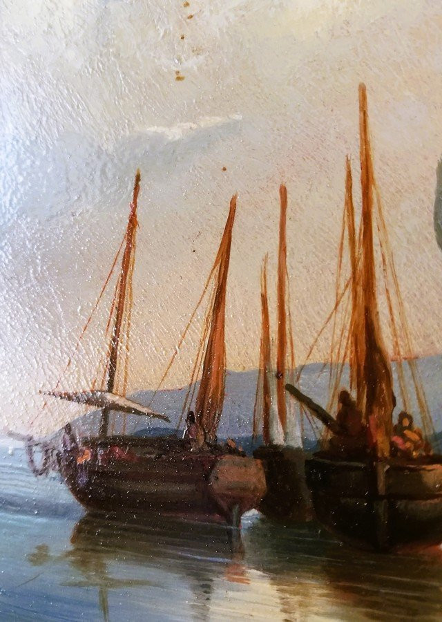 Huile sur panneau encadrée -photo-3