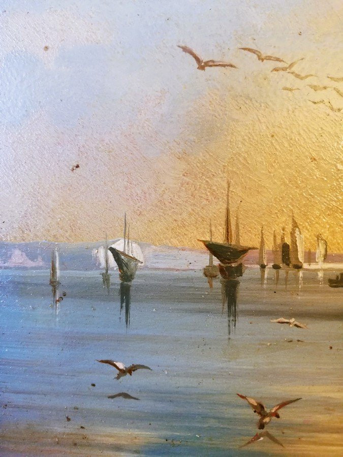 Huile sur panneau encadrée -photo-4