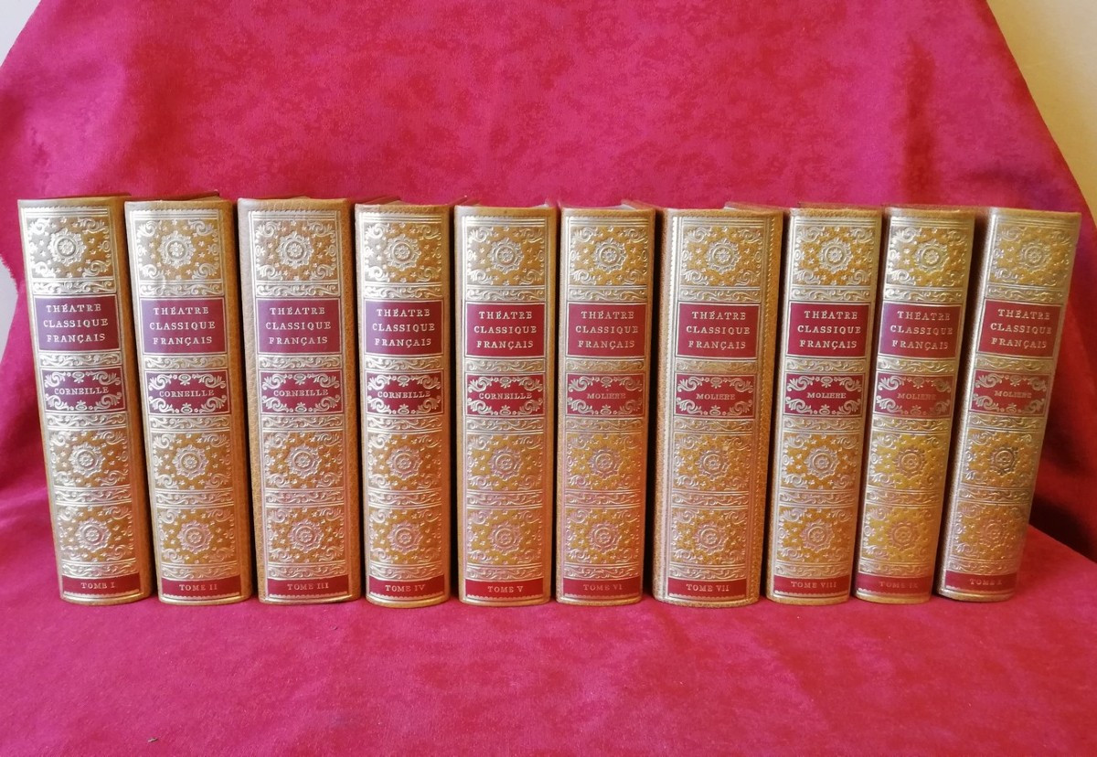 Série de dix volumes reliés cuir 