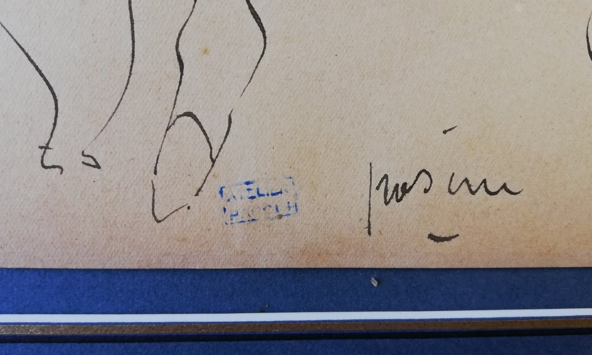 Dessin original encadré de PASCIN -photo-2