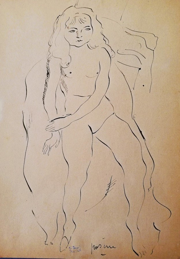 Dessin original encadré de PASCIN -photo-2
