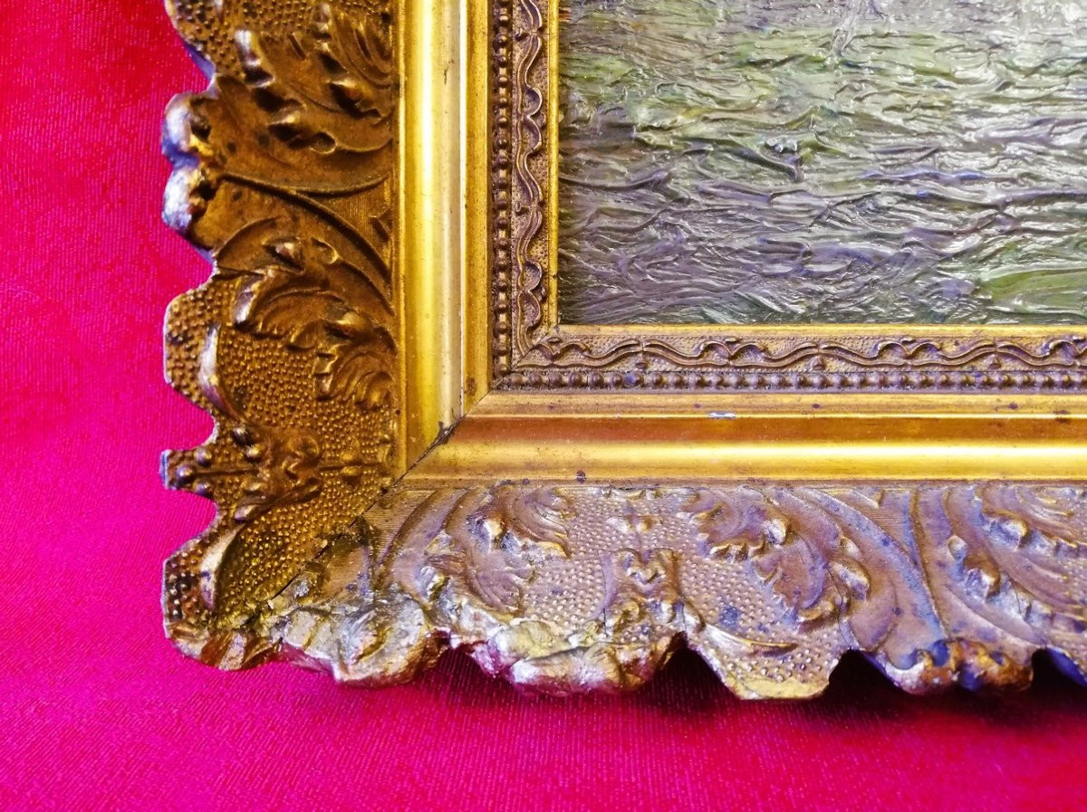 Framed Oil On Panel -photo-3