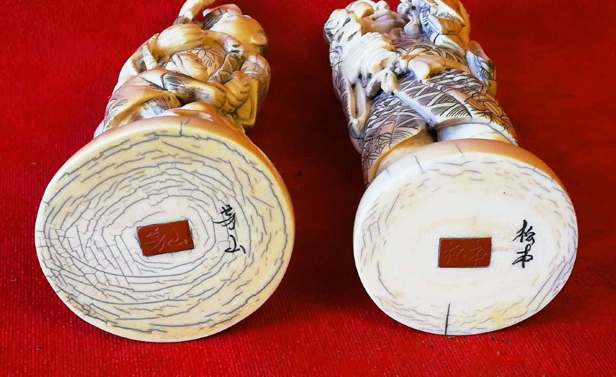 Paire d'OKIMONOS Japon  -photo-7
