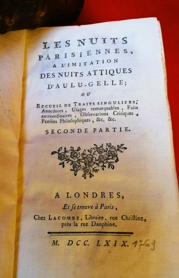 Deux livres du 18ème siècle les Nuits Parisiennes -photo-1