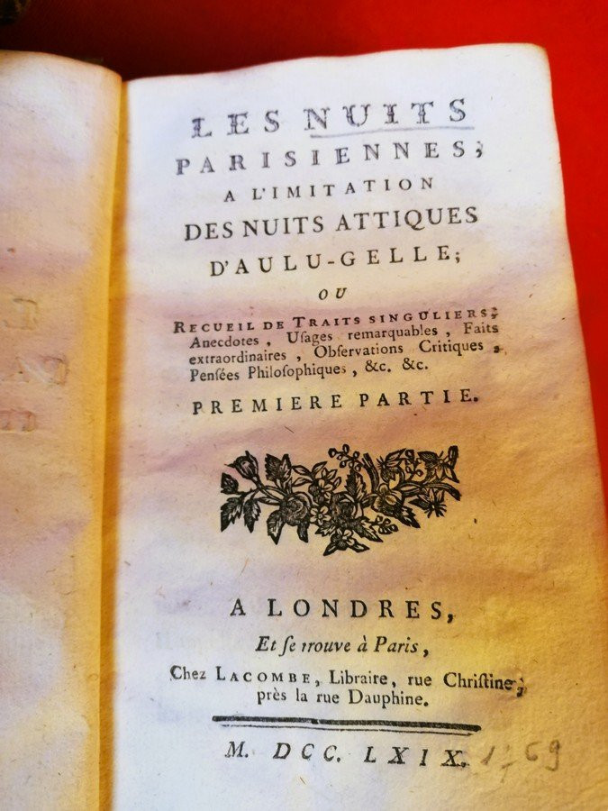 Deux livres du 18ème siècle les Nuits Parisiennes -photo-5