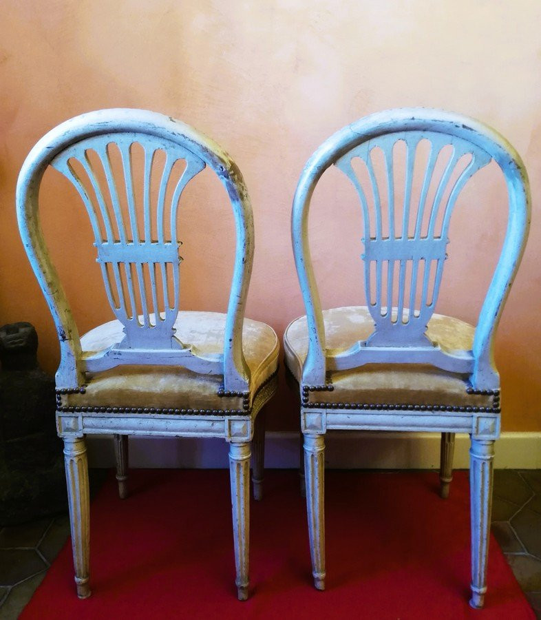 Deux chaises Montgolfières époque Louis XVI -photo-2