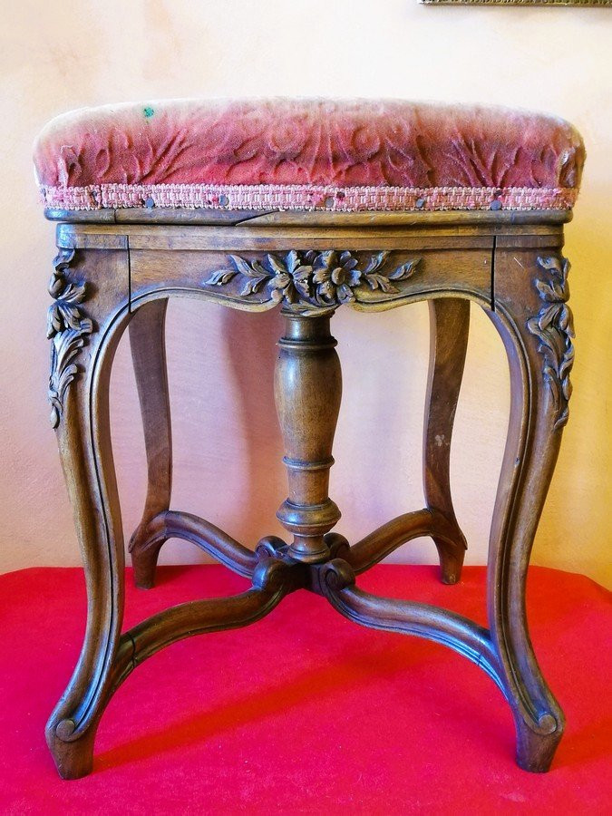 Tabouret en noyer -photo-2