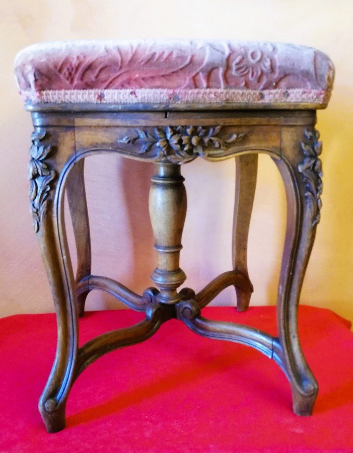 Tabouret en noyer -photo-3