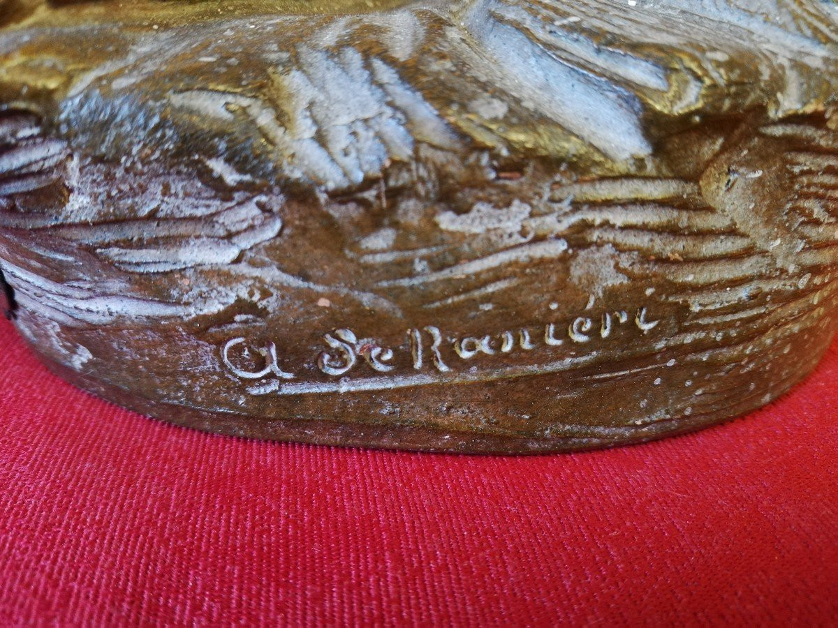 Terre cuite fillette aux chats -photo-3