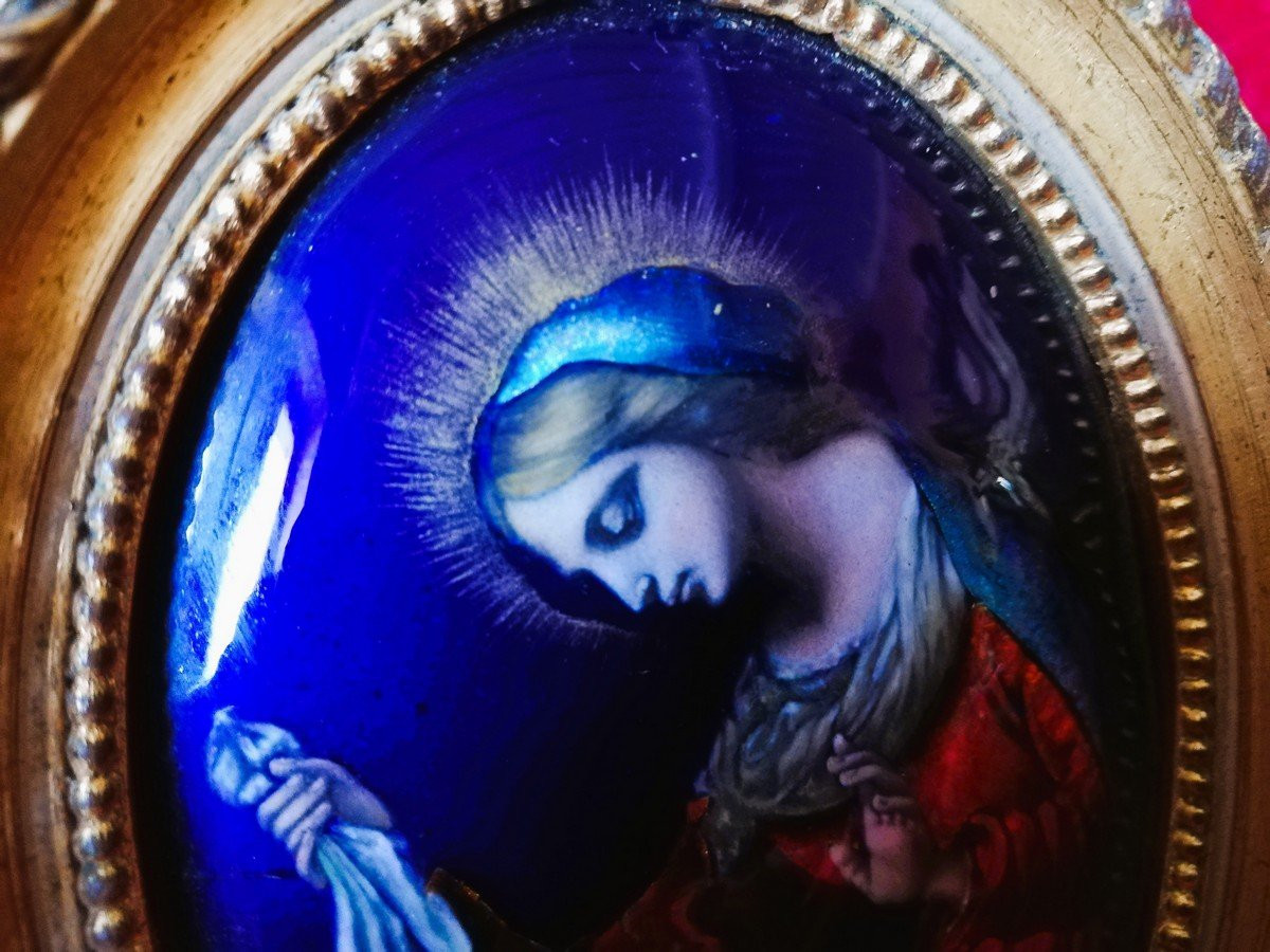 Vierge à l'enfant en émail -photo-2