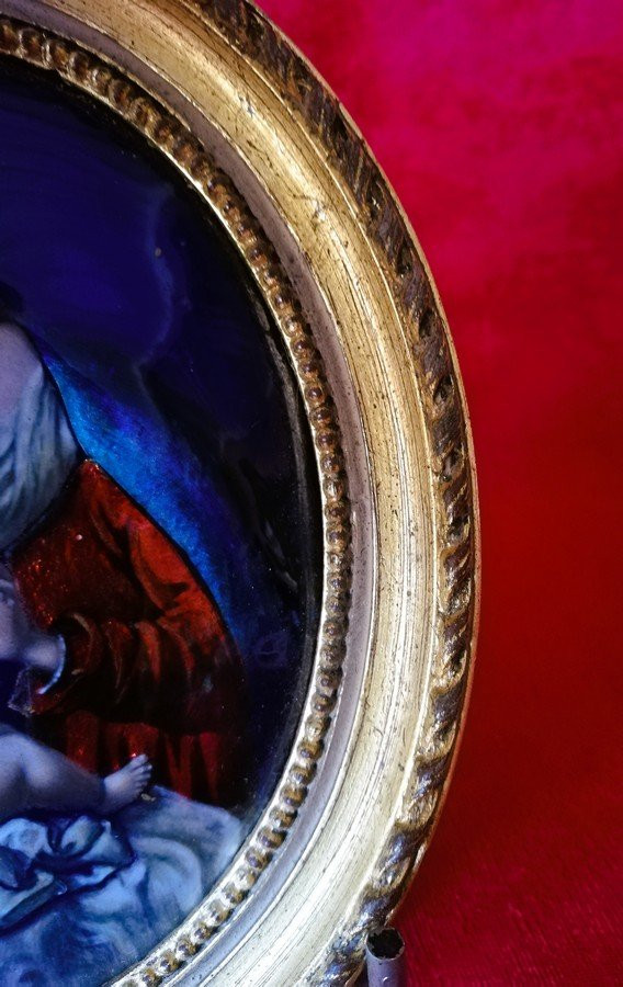 Vierge à l'enfant en émail -photo-4