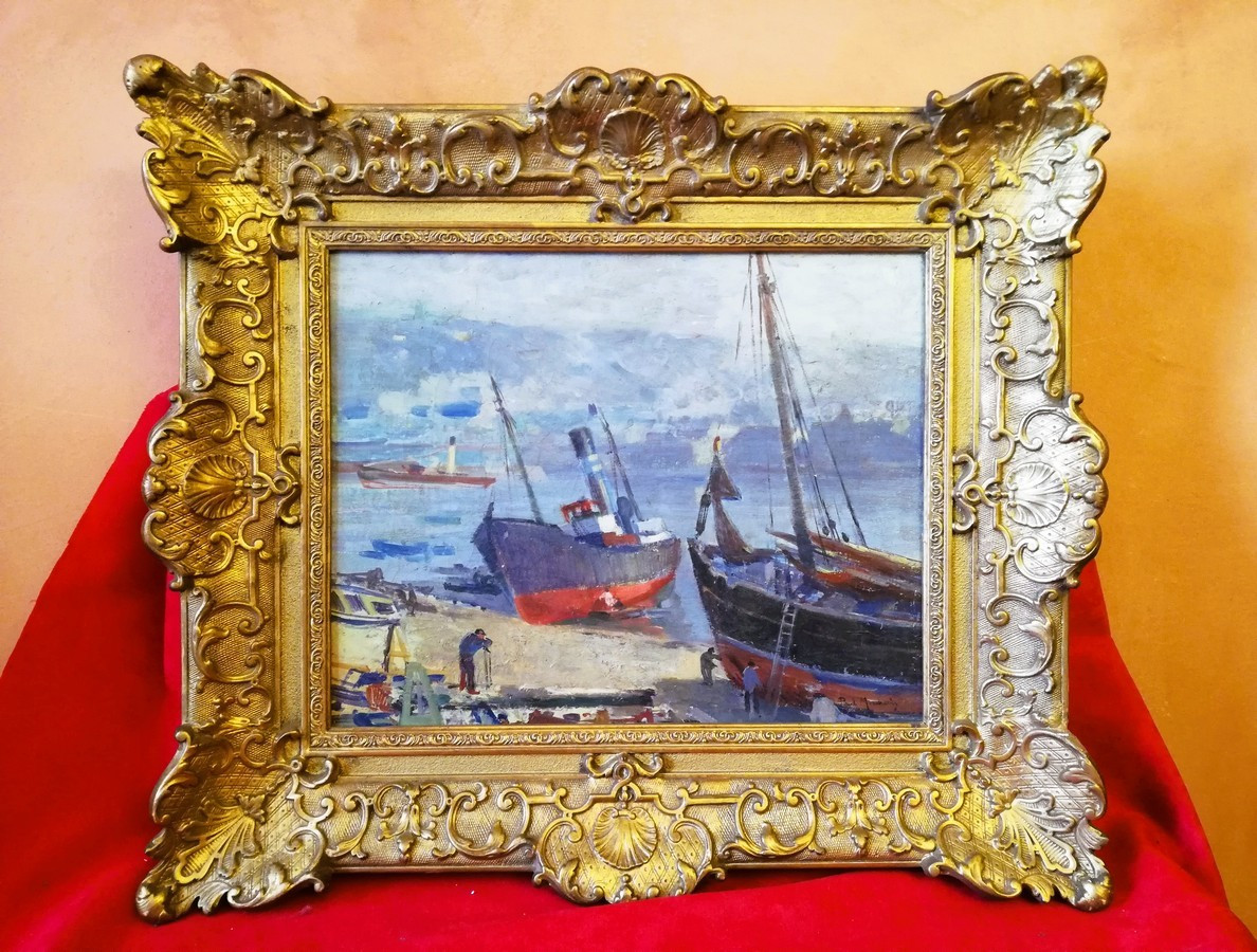 tableau huile sur toile encadrée 