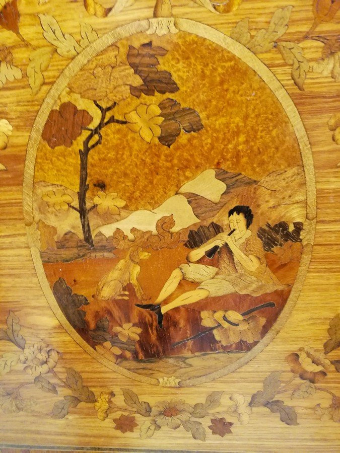 Secrétaire en marqueterie de style Louis XVI -photo-2