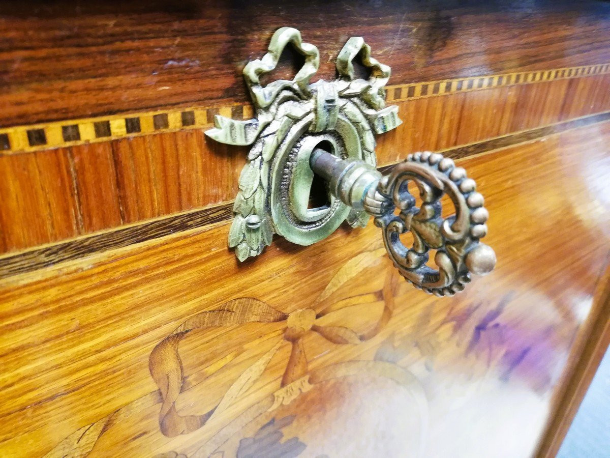 Secrétaire en marqueterie de style Louis XVI -photo-7