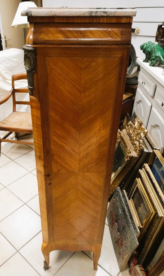 Louis XV Style Secretary Desk With Ogee Molding-photo-3