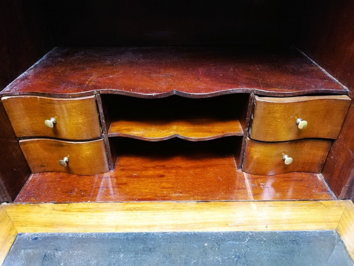 Louis XV Style Secretary Desk With Ogee Molding-photo-3