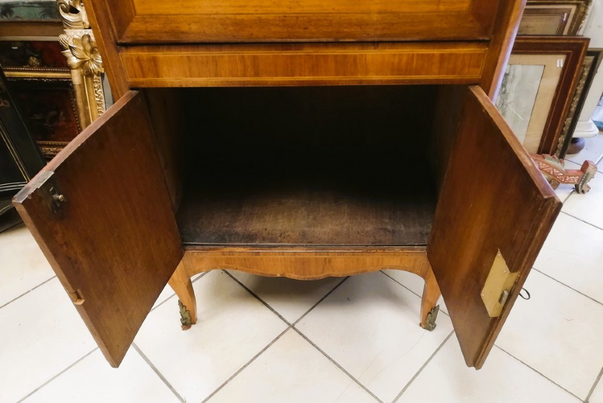 Louis XV Style Secretary Desk With Ogee Molding-photo-5