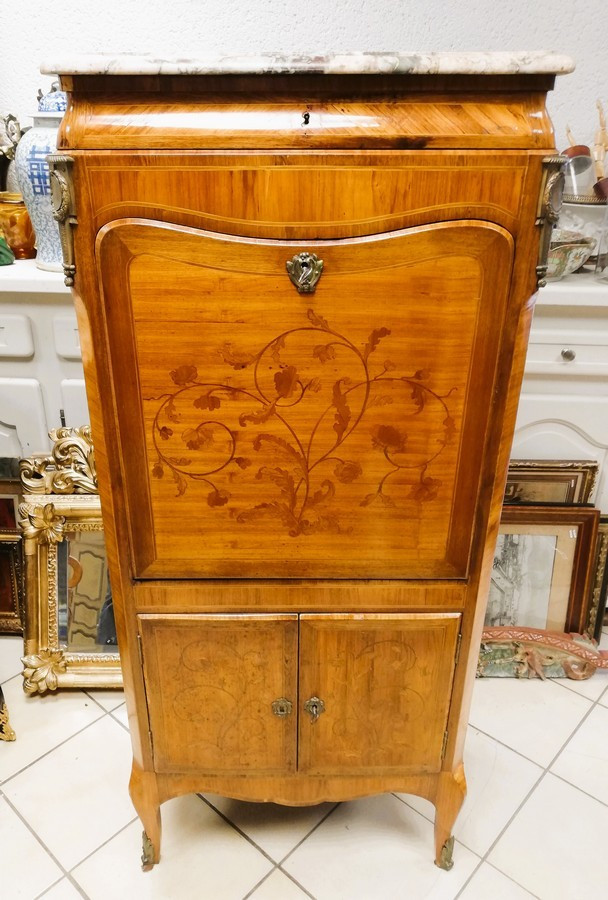 Louis XV Style Secretary Desk With Ogee Molding