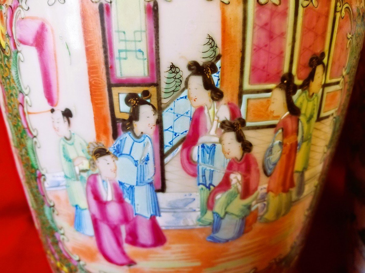 Paire de vases en porcelaine de Canton  -photo-4