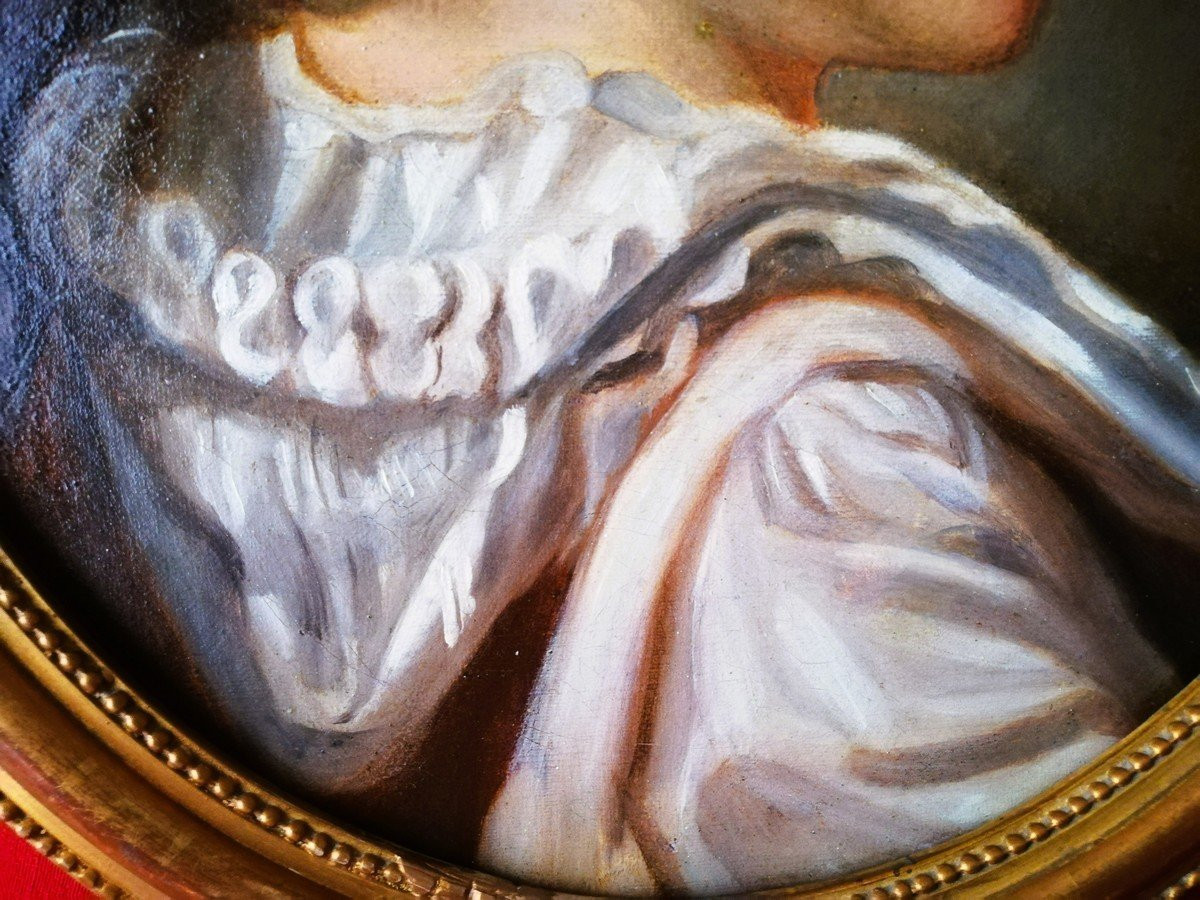 Portrait huile sur toile d'un jeune enfant -photo-4