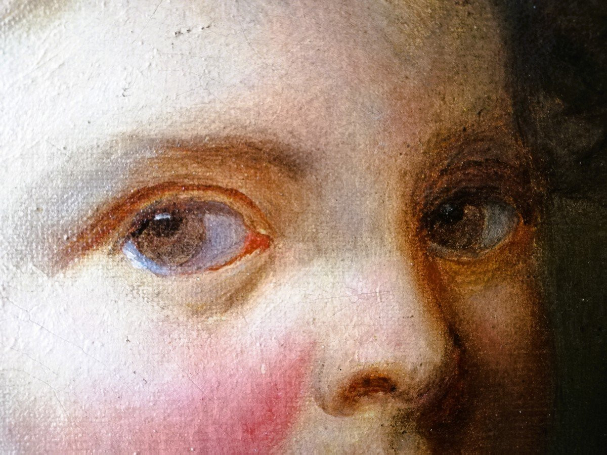 Portrait huile sur toile d'un jeune enfant -photo-5