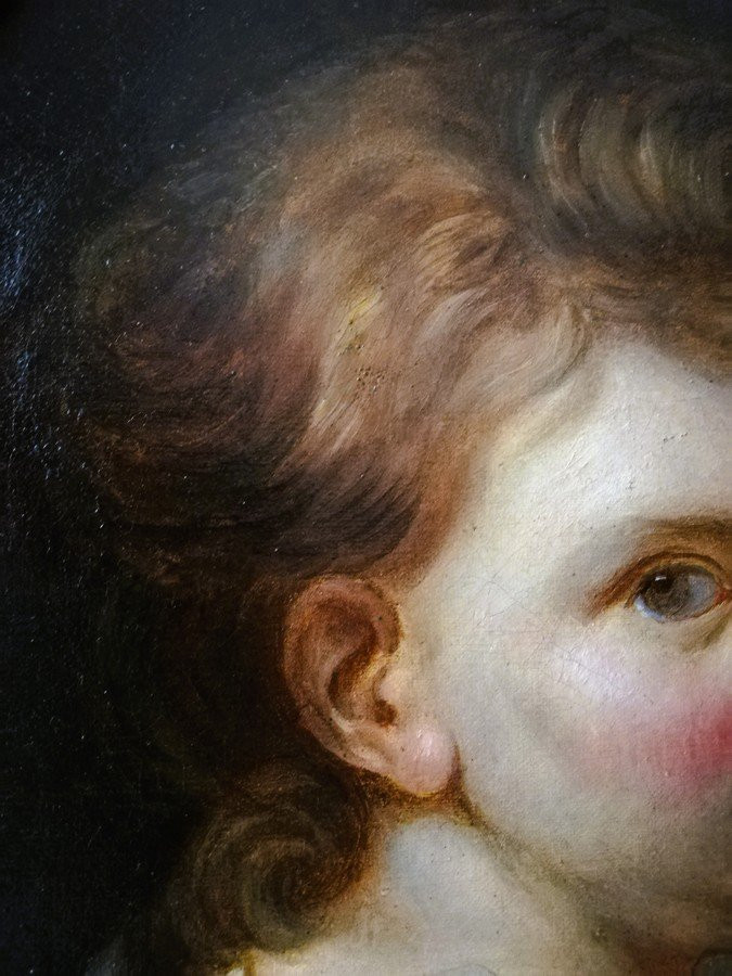 Portrait huile sur toile d'un jeune enfant -photo-6