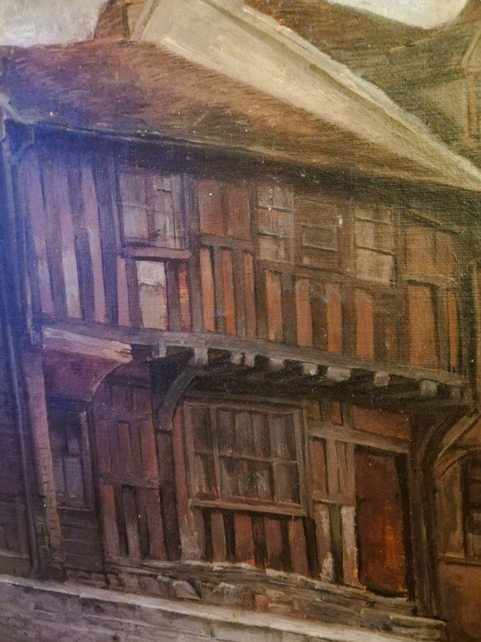 Huile sur panneau encadrée -photo-2